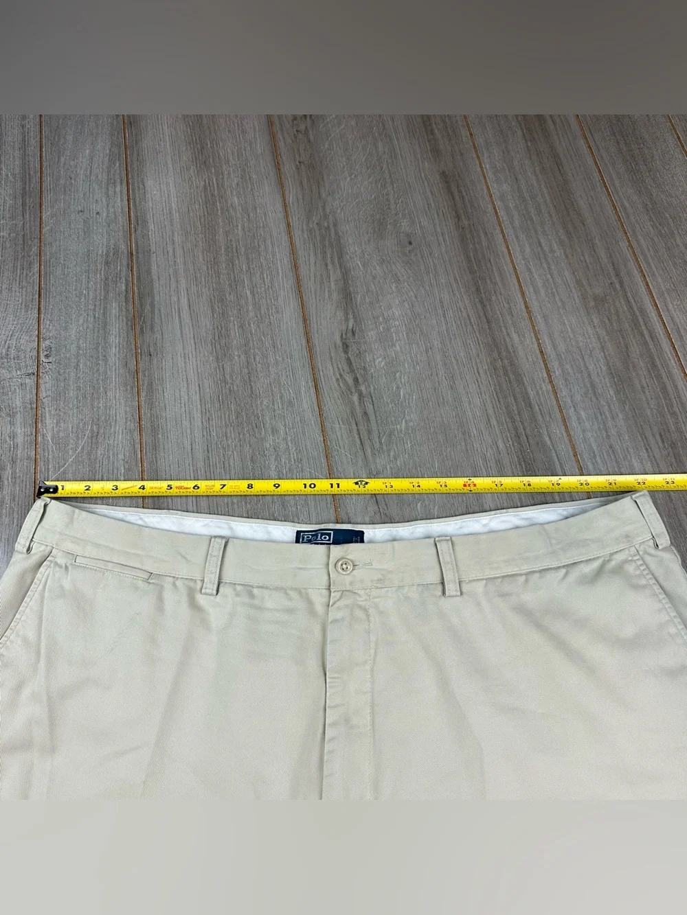 Polo Ralph Lauren Flat Front Chino pants 44x30 (tag 46Bx32) Spring Beige *stains